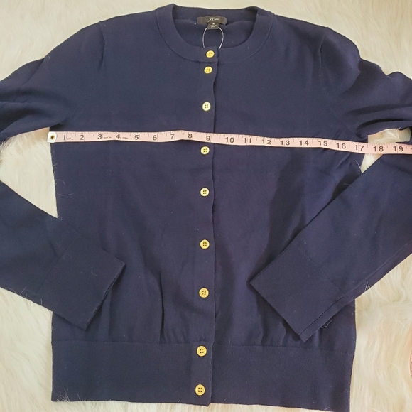 **J. Crew Button Front Navy Blue Cardigan - Picture 5 of 8